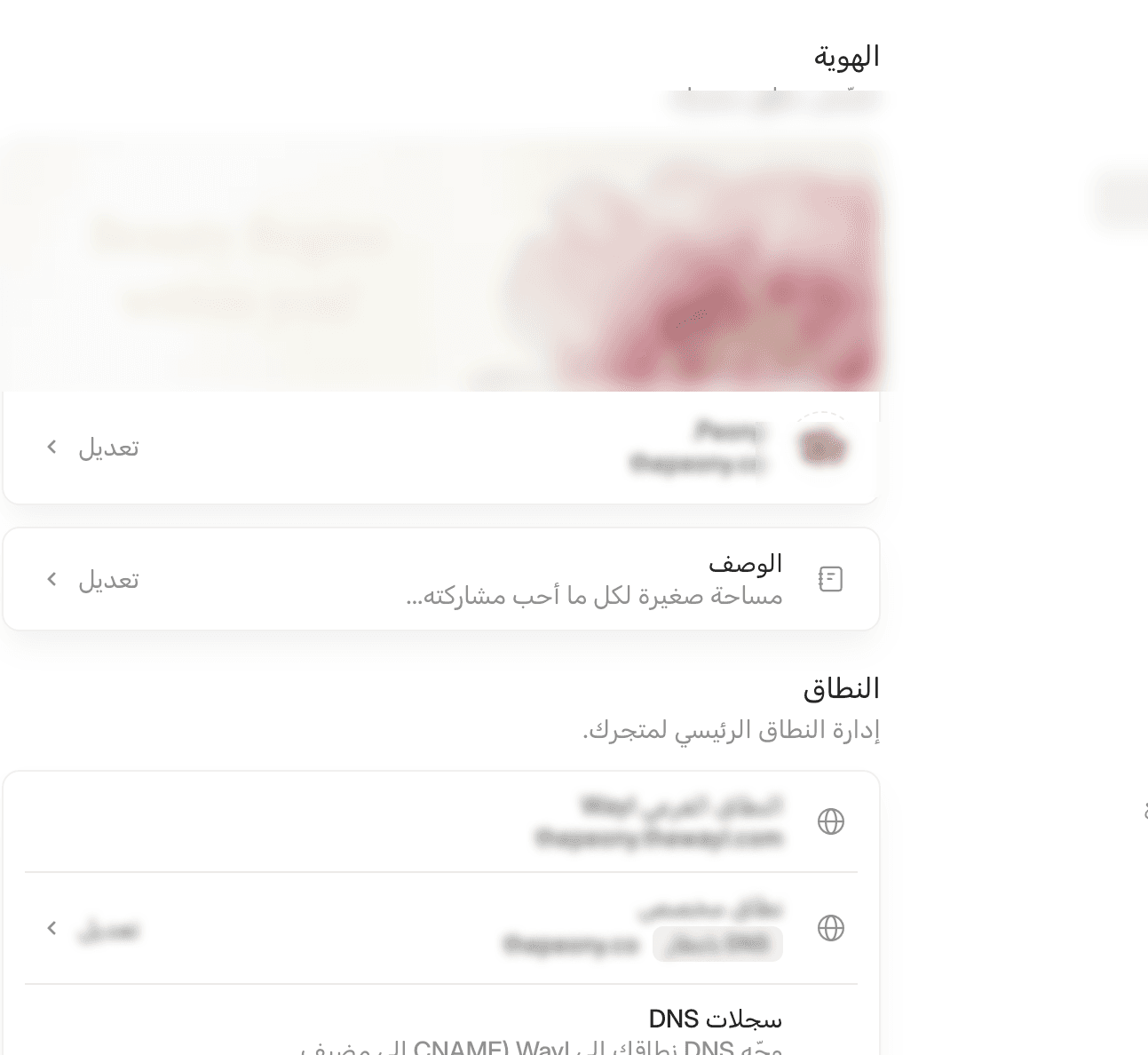 صفحة الإعدادات في لوحة تحكم ويل