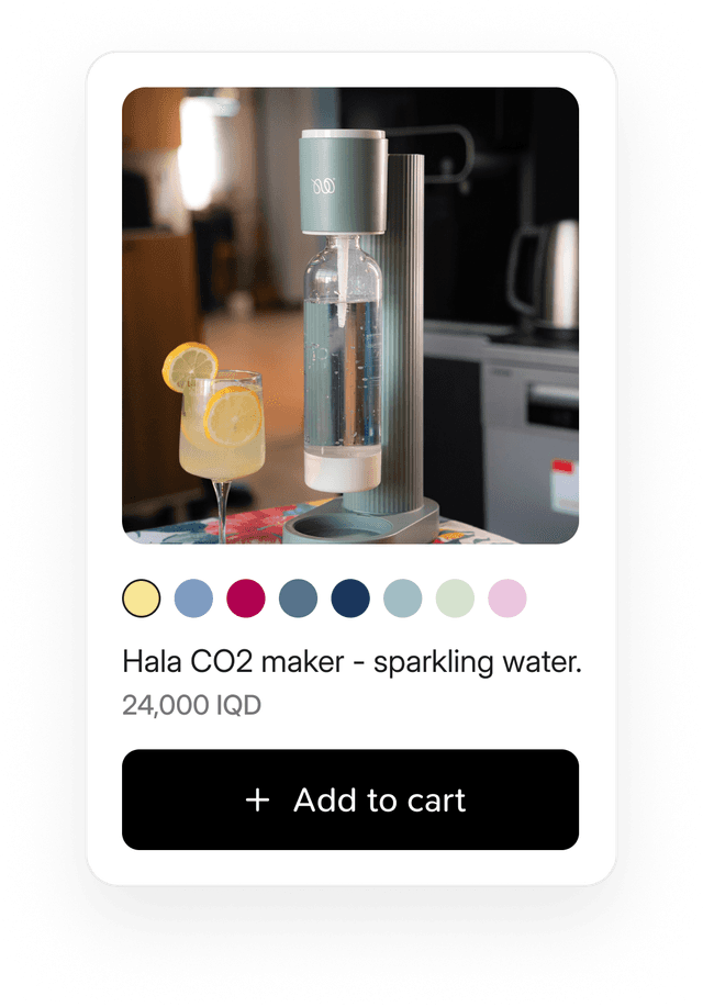 Storefront product grid on a phone